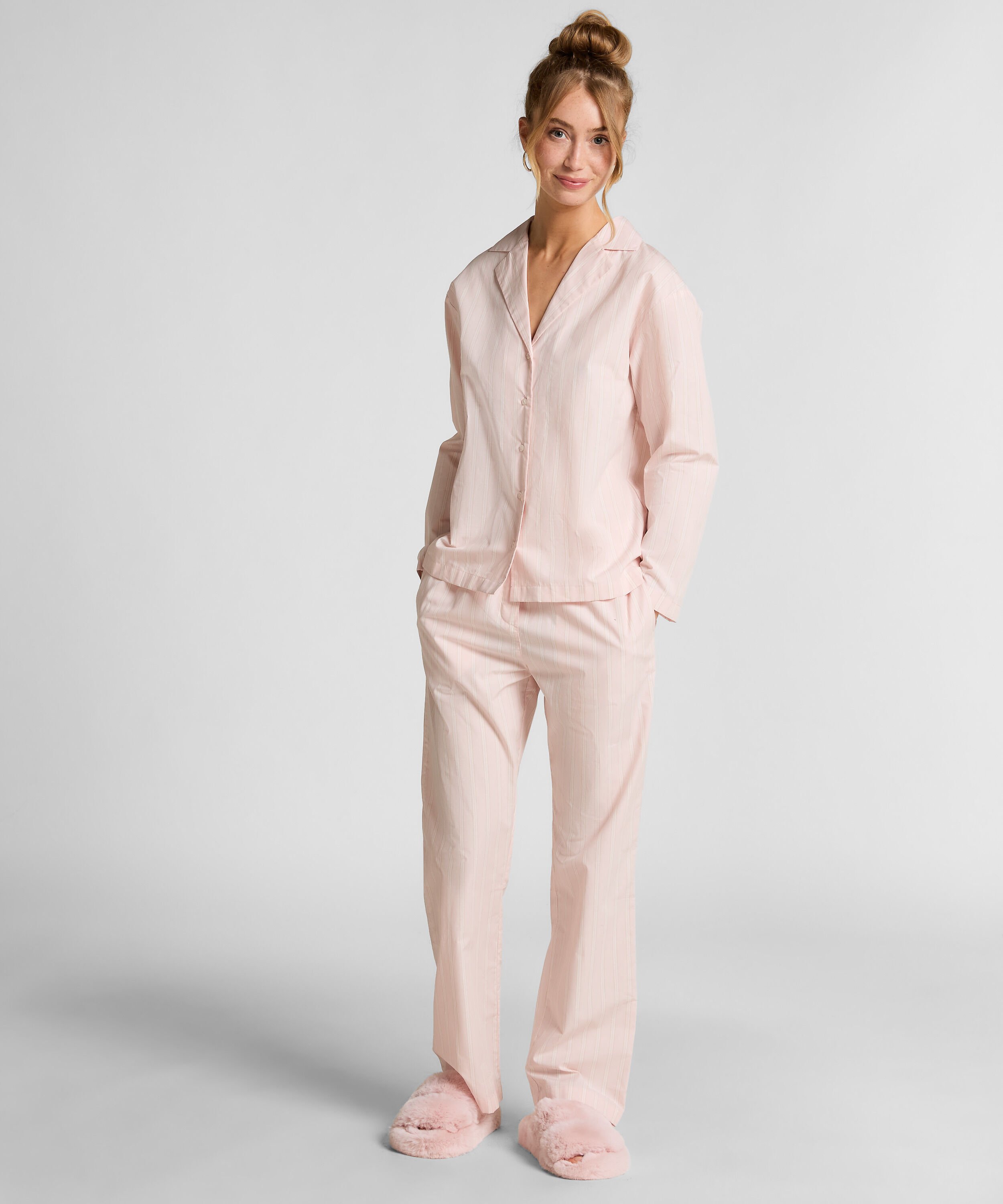 Pyjamahose Baumwolle Poplin, Rosa