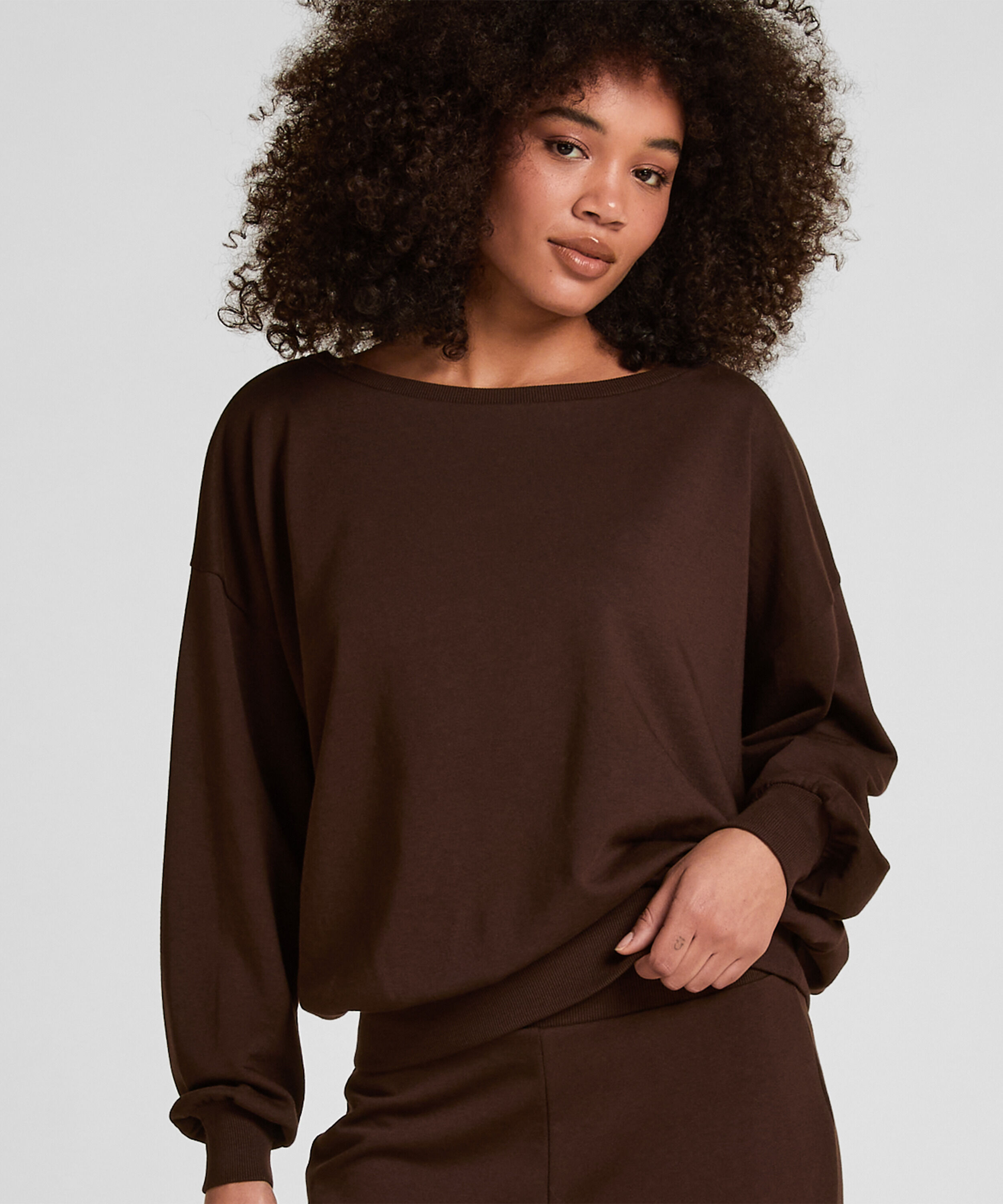 Boatneck Sweater Audrey, Braun Boatneck Sweater Audrey, Braun