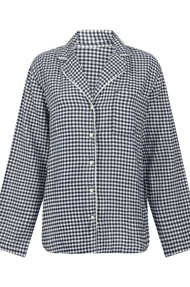 Thumbnail - Hunkemöller Pyjamatop Flanel Essentials Blau