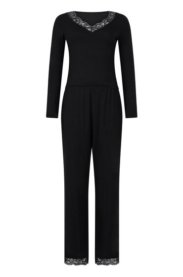 Thumbnail - Hunkemöller Pyjama-Set Schwarz