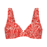 Nicht-vorgeformtes Bügel-Bikini-Oberteil Paisley, Rot