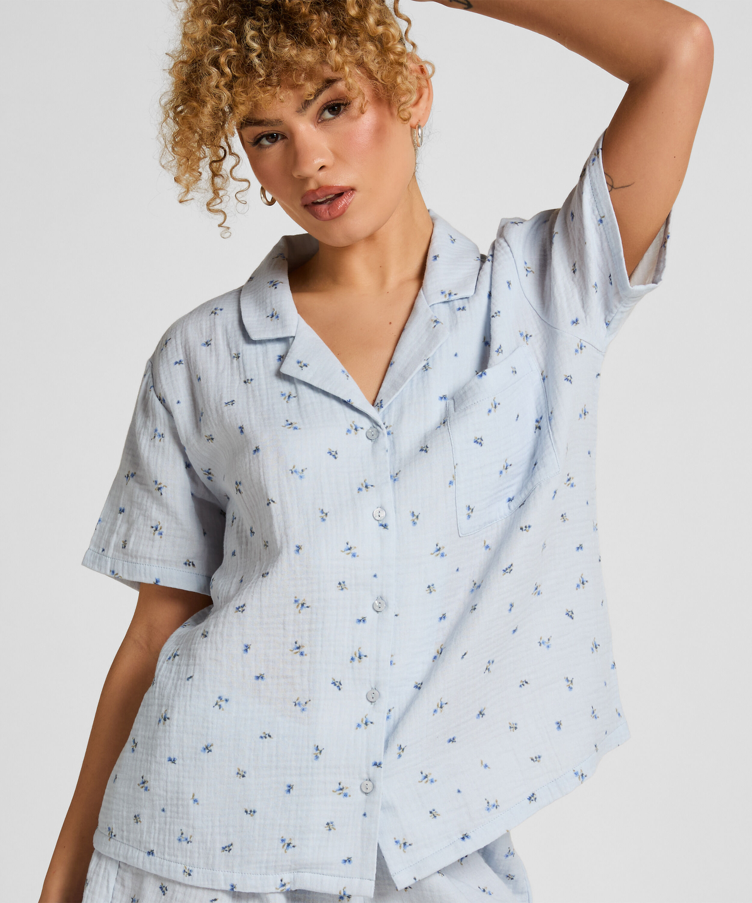 Musselin-Jacke, Blau