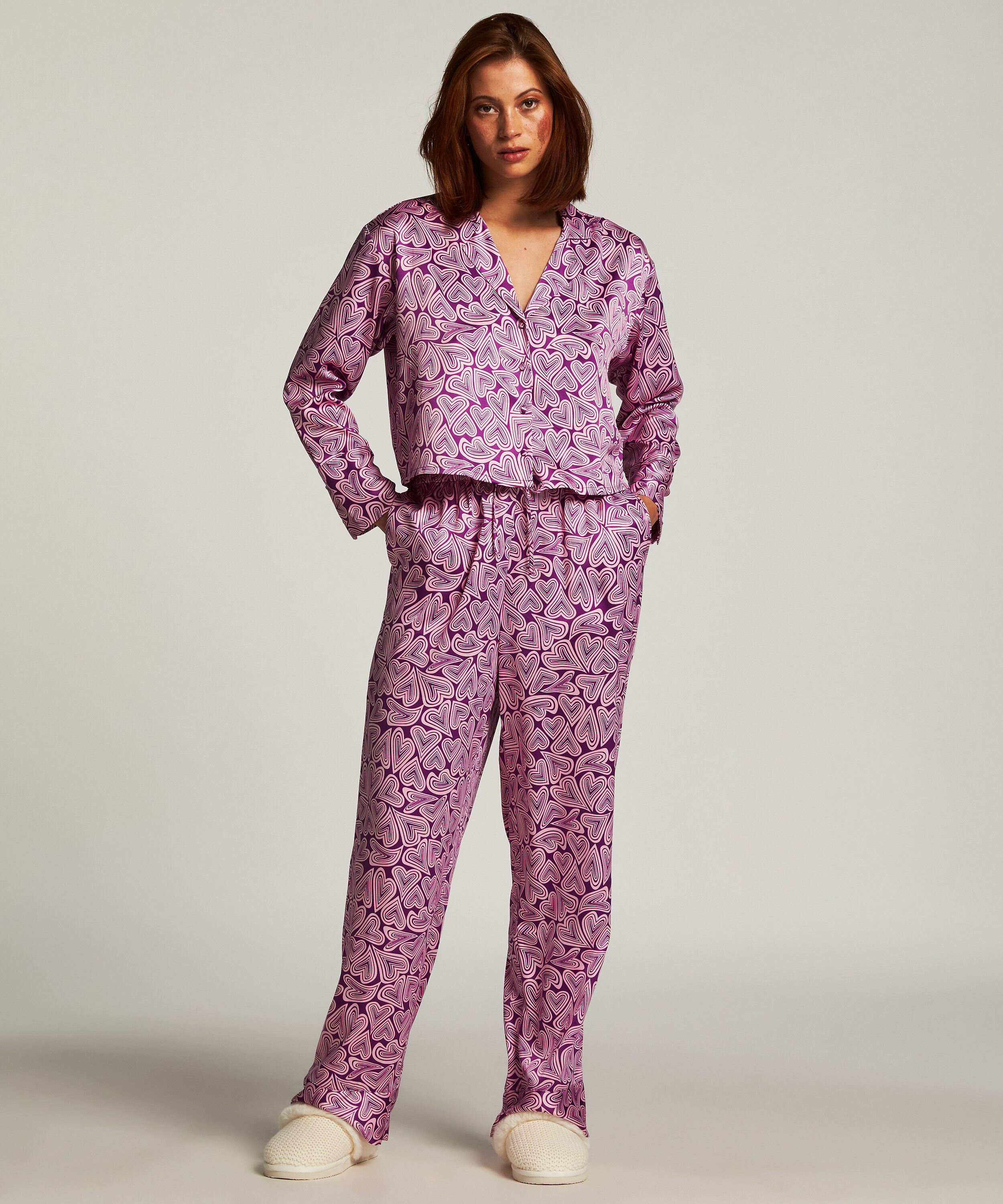 Hose Satin, Lila Hose Satin, Lila