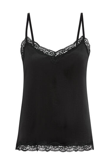 Thumbnail - Hunkemöller Cami Top Velours Lace Schwarz