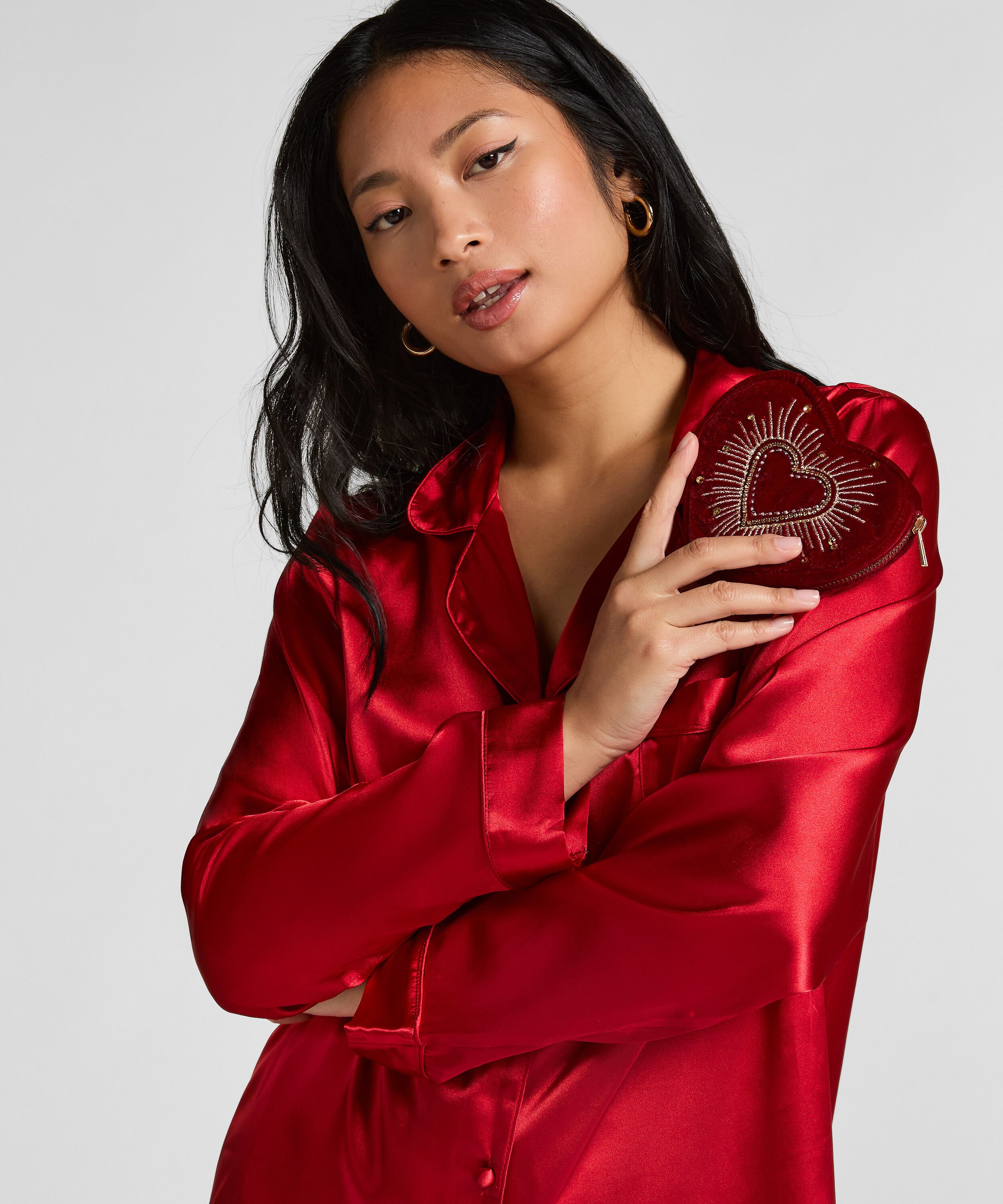 Geldbörse mit Reißverschluss Herz, Rot