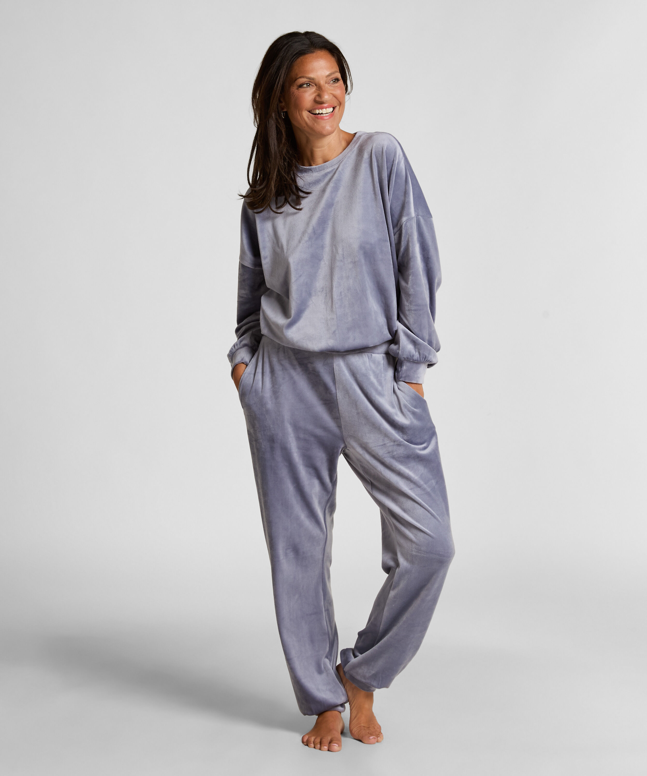 Jogginghose Velours, Blau