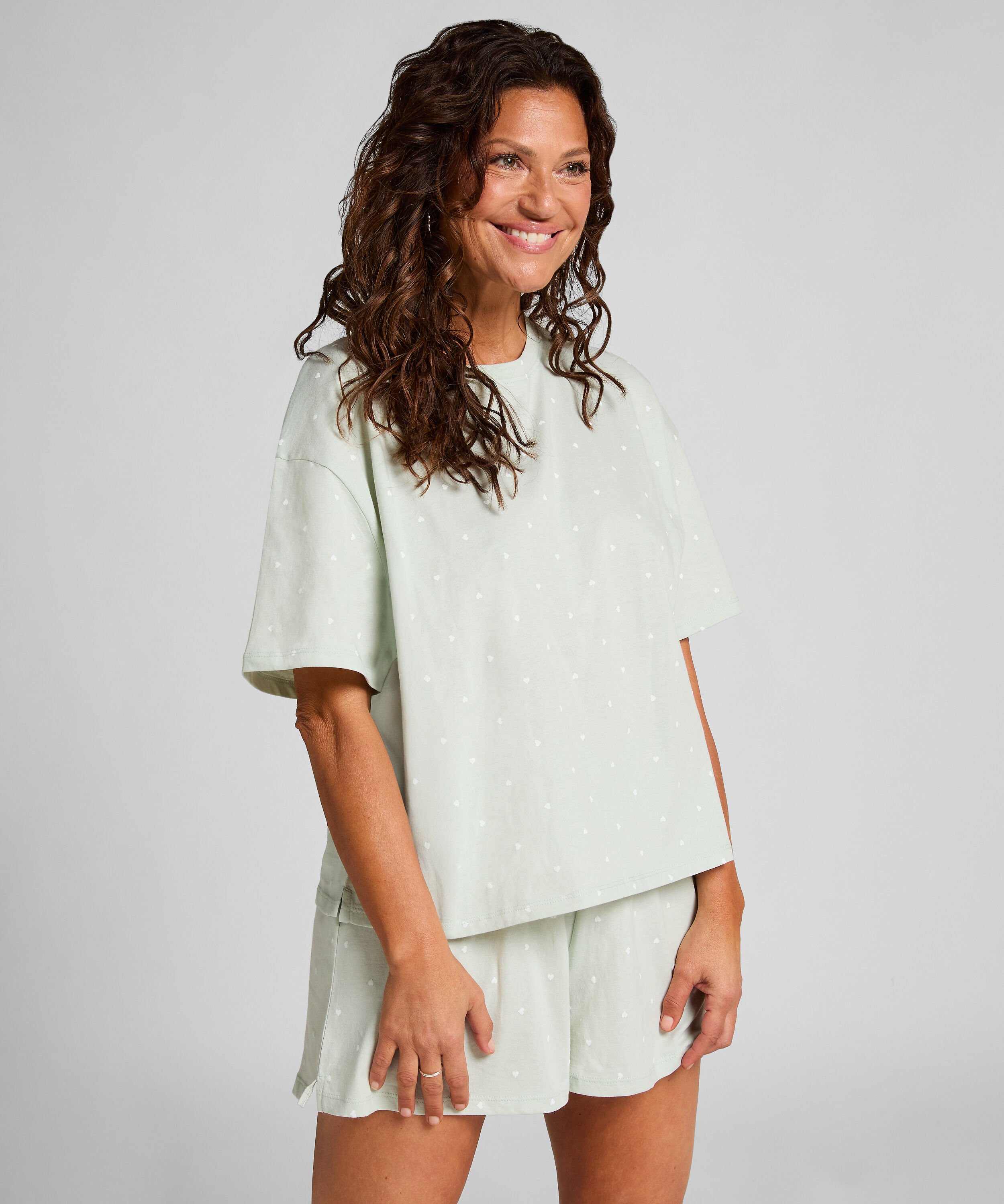 Pyjama-Set aus Baumwolle, Grün Pyjama-Set aus Baumwolle, Grün