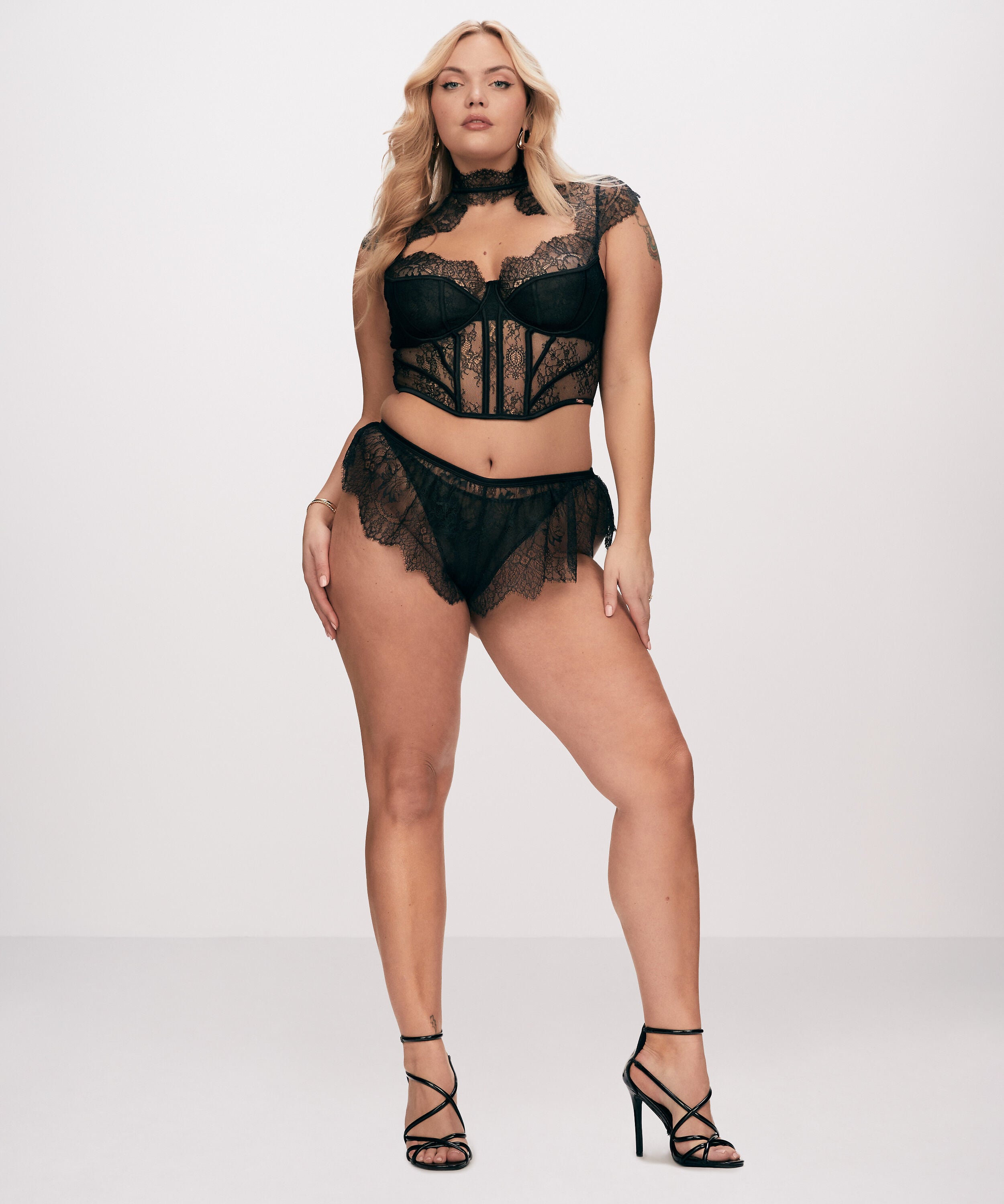 Französischer Slip Lace Camille, Schwarz Französischer Slip Lace Camille, Schwarz