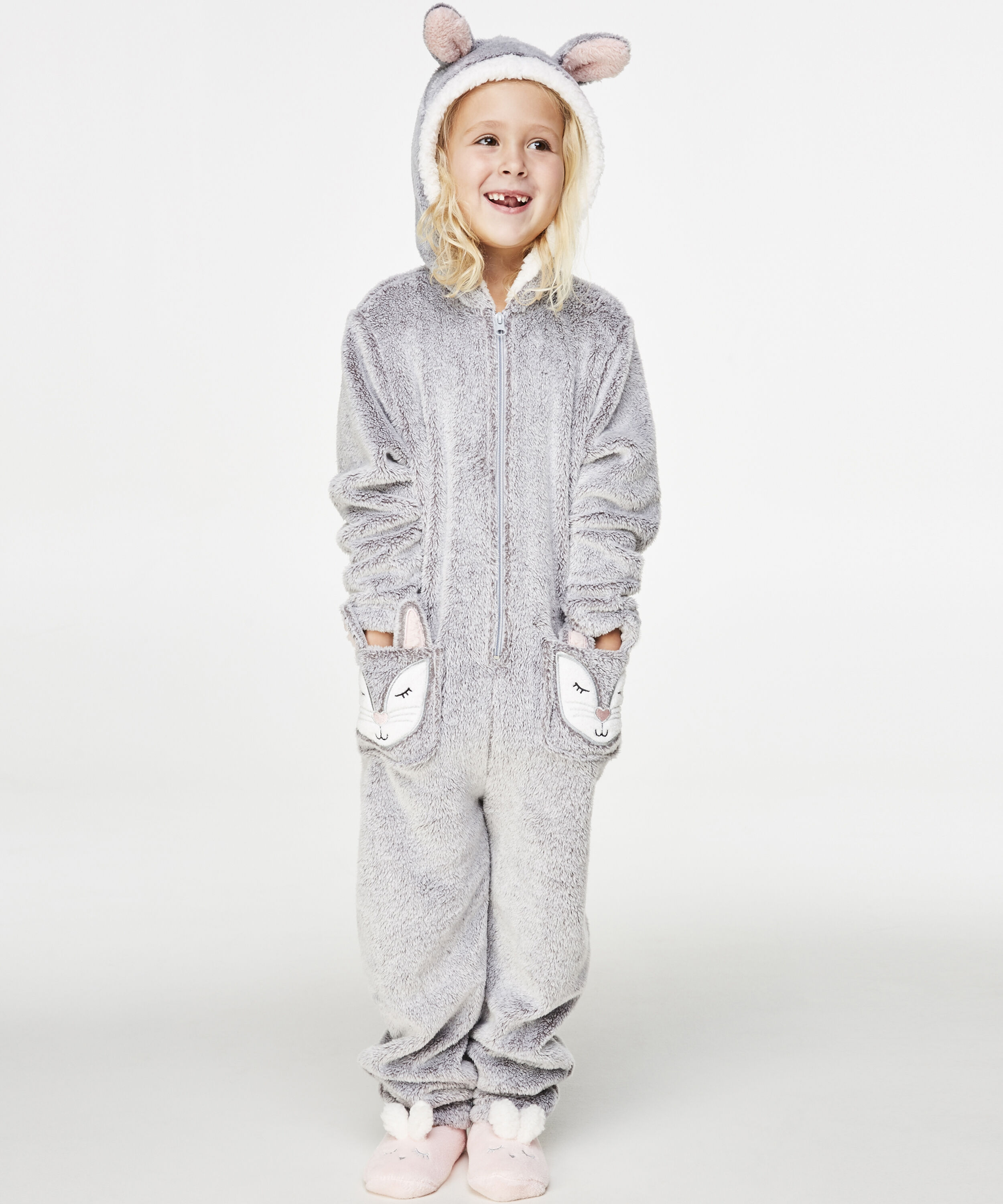 Fleece Onesie Kids, Grau Fleece Onesie Kids, Grau
