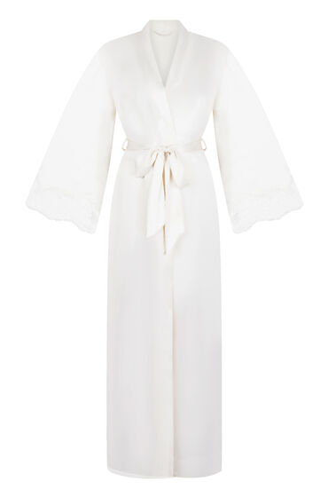 Thumbnail - Hunkemöller Langer Kimono aus Satin Valerie Weiß