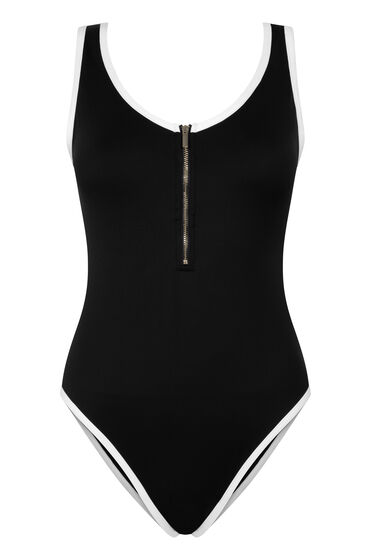 Thumbnail - Hunkemöller Einteiliger Badeanzug mit Reißverschluss aus Neopren Schwarz