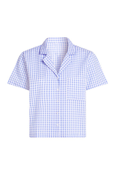 Thumbnail - Hunkemöller Kurzärmelige Jacke Seersucker Blau