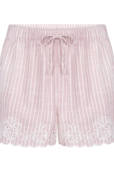 Thumbnail - Hunkemöller Gestreifte Pyjama-Shorts Rosa