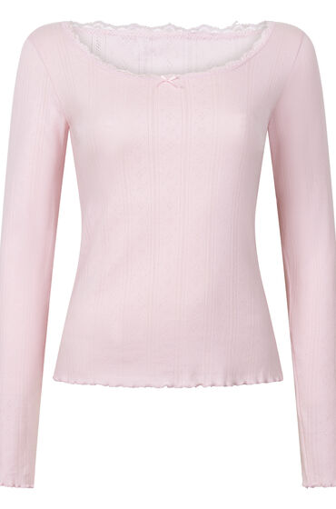 Thumbnail - Hunkemöller Pyjama-Oberteil Pointelle Rosa