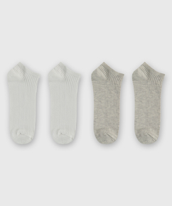 2 Paar Socken Rib, Grau