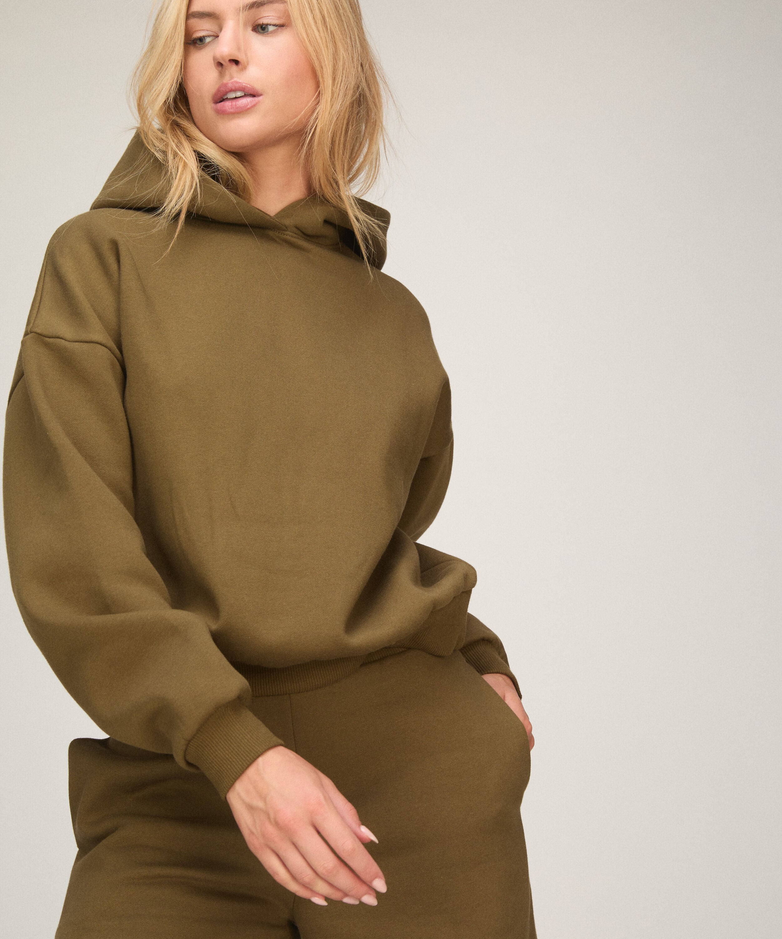 Hoodie aus angerautem Sweatstoff