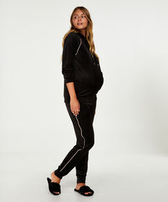 Umstands-Jogginghose Velours, Schwarz