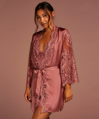 Kimono All Over Lace, Rosa