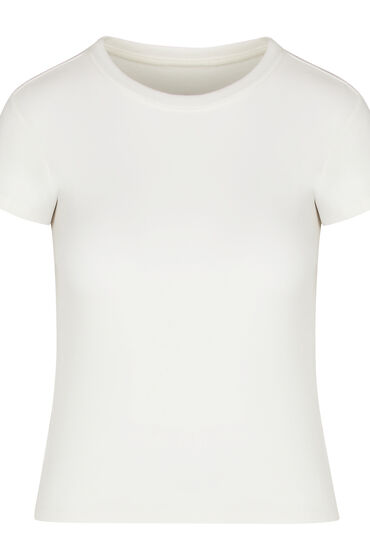 Thumbnail - Hunkemöller Kurzärmeliges Pyjama-Oberteil Weiß