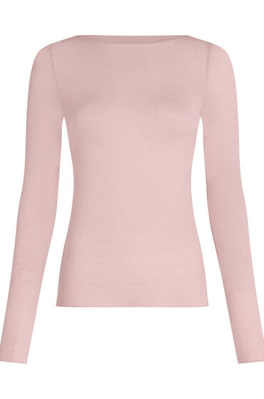 Thumbnail - Hunkemöller Himmlisch weiches Shirt aus Kaschmir-Mix mit U-Boot-Ausschnitt Rosa