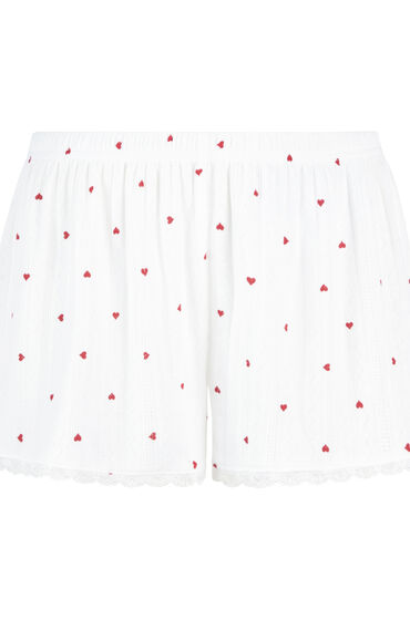 Thumbnail - Hunkemöller Pyjama-Shorts Pointelle Weiß