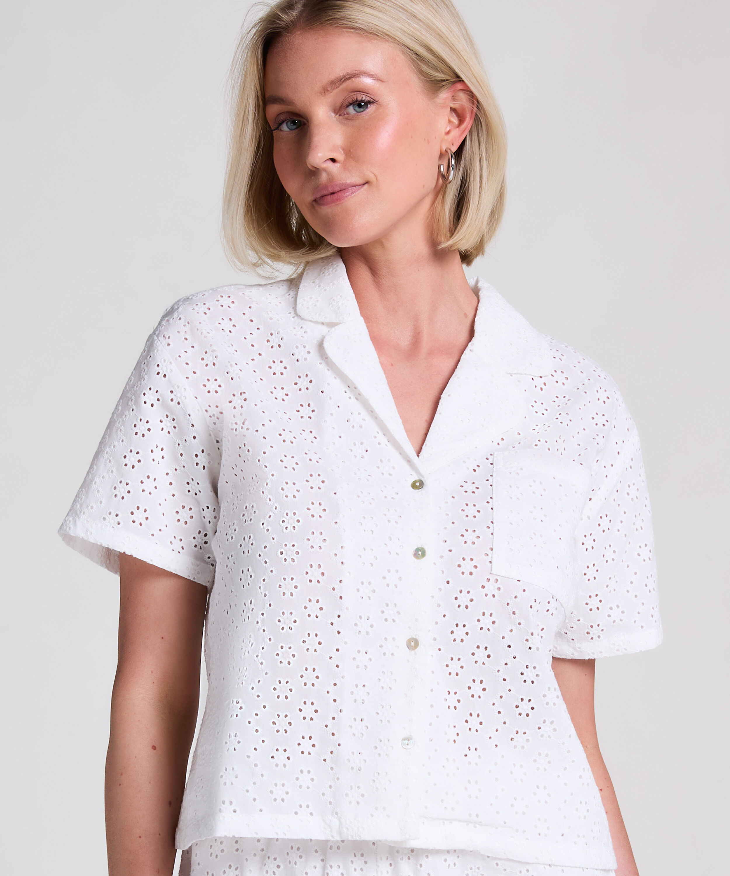 Jacke Broiderie Anglaise, Weiß