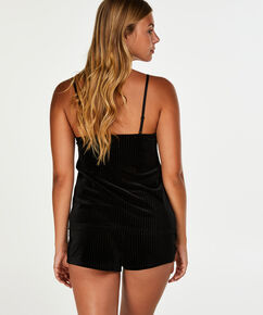 Cami Velours Rib Lace, gr&uuml;n