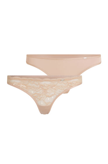 Thumbnail - Hunkemöller 2er-Pack Strings Angie Beige