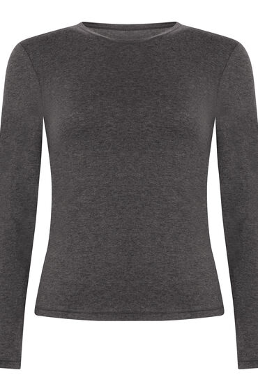 Thumbnail - Hunkemöller Langarmshirt aus weicher Baumwolle Grau