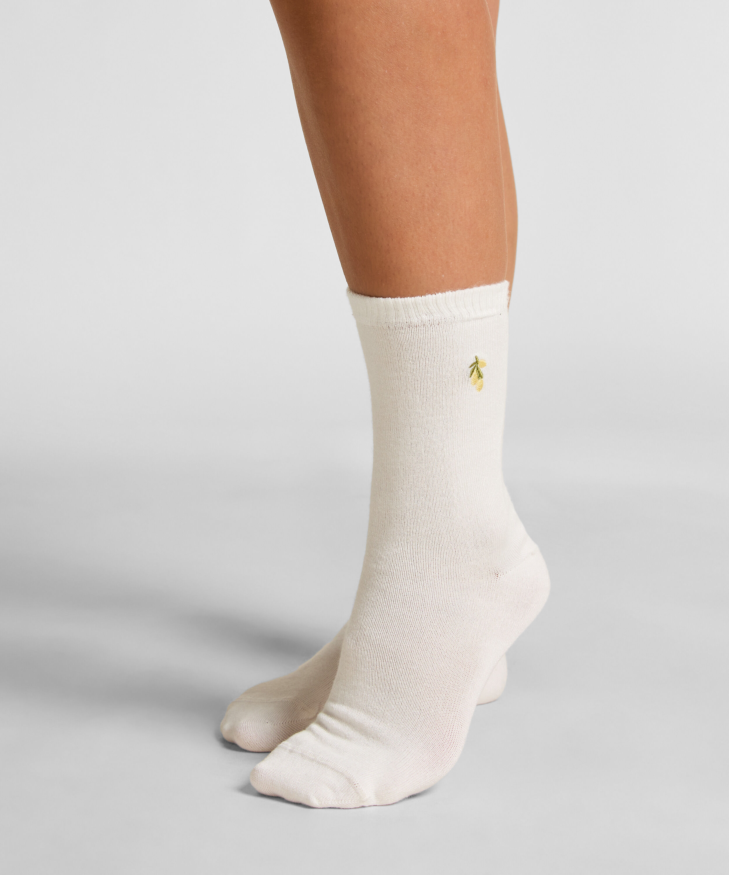 Crew-Socken aus Modal, Weiß