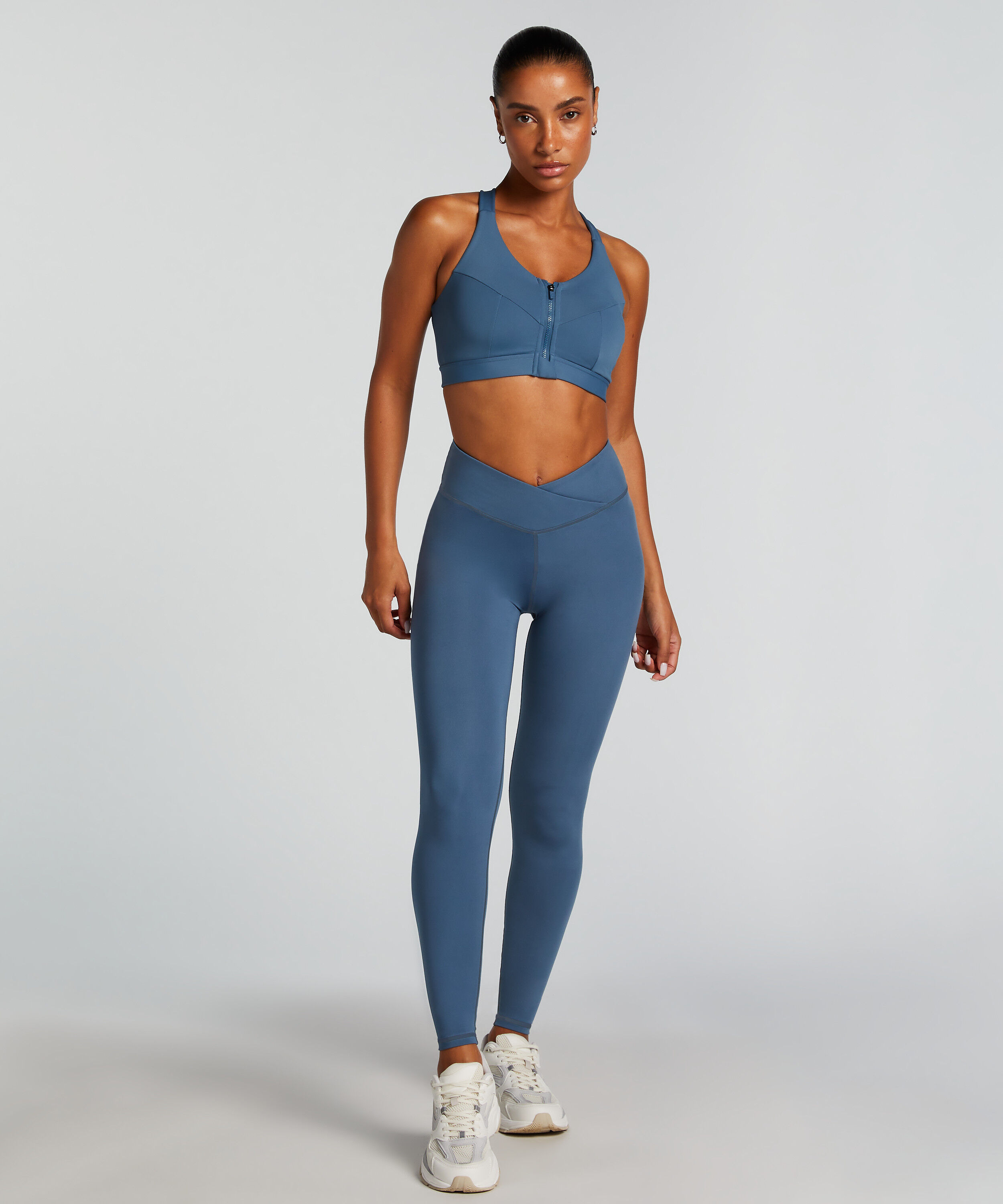 HKMX Gekreuzte High Waist-Leggings, Blau