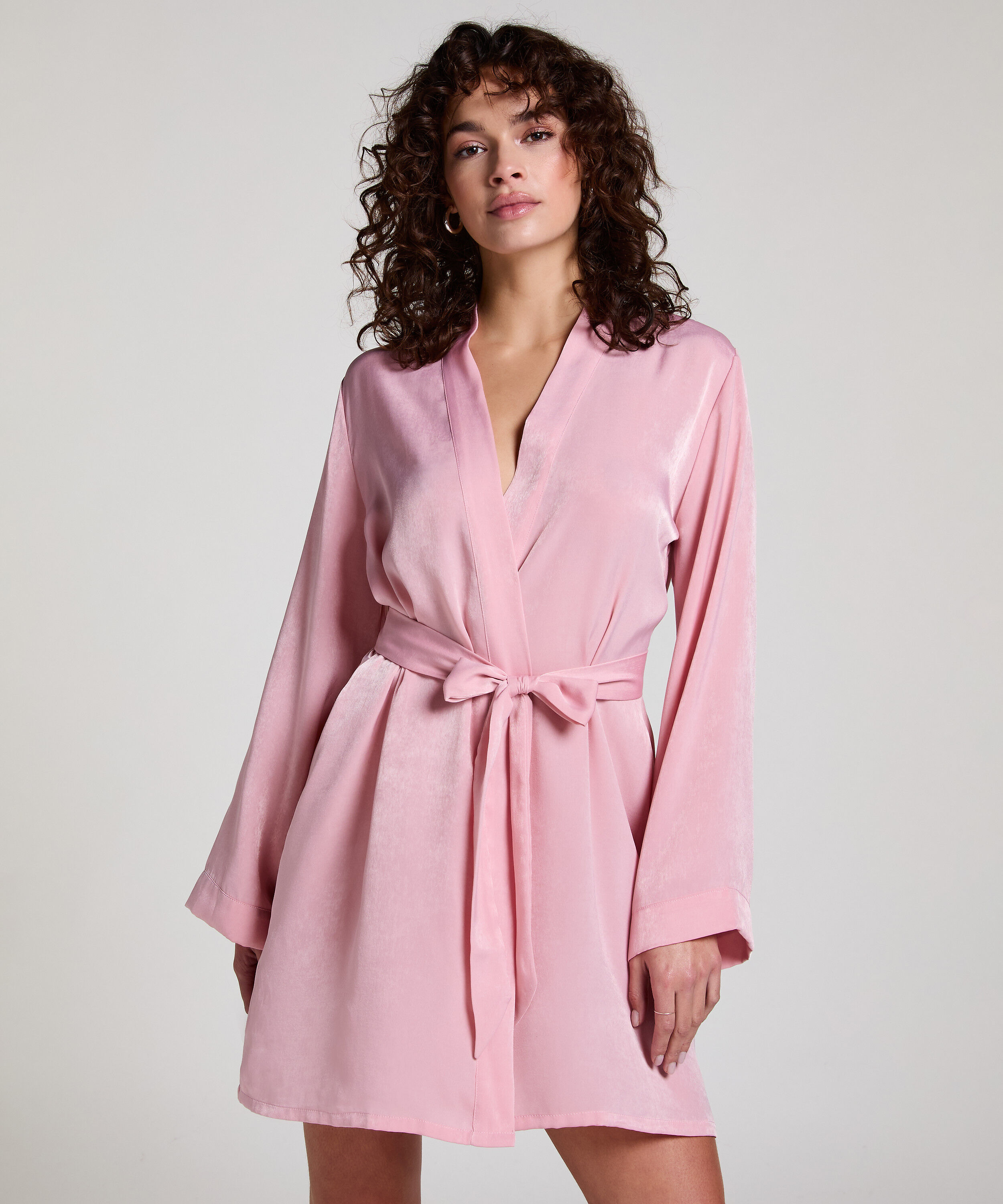 Kimono Satin, Rosa Kimono Satin, Rosa