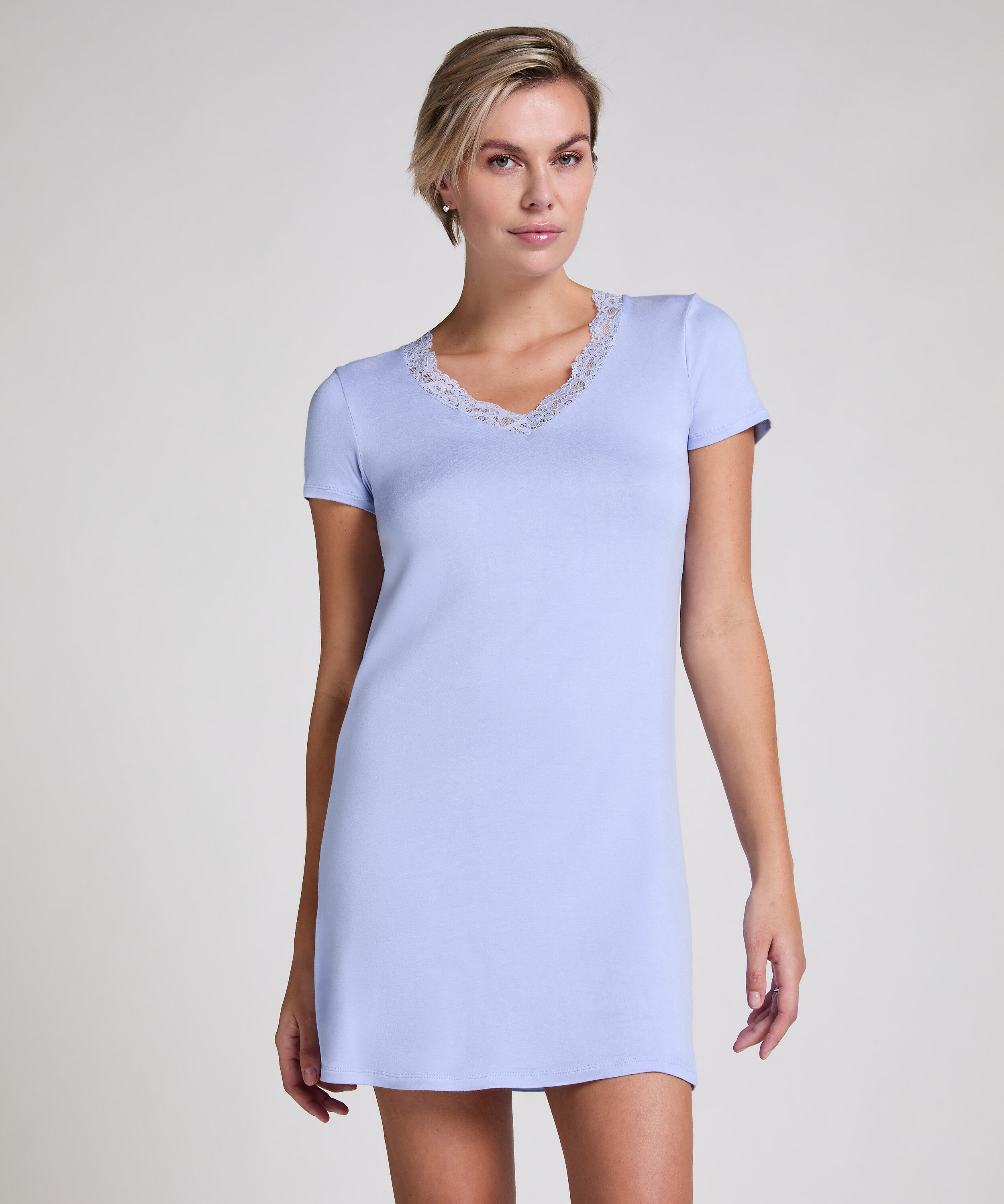 Jersey-Nachthemd, Blau Jersey-Nachthemd, Blau