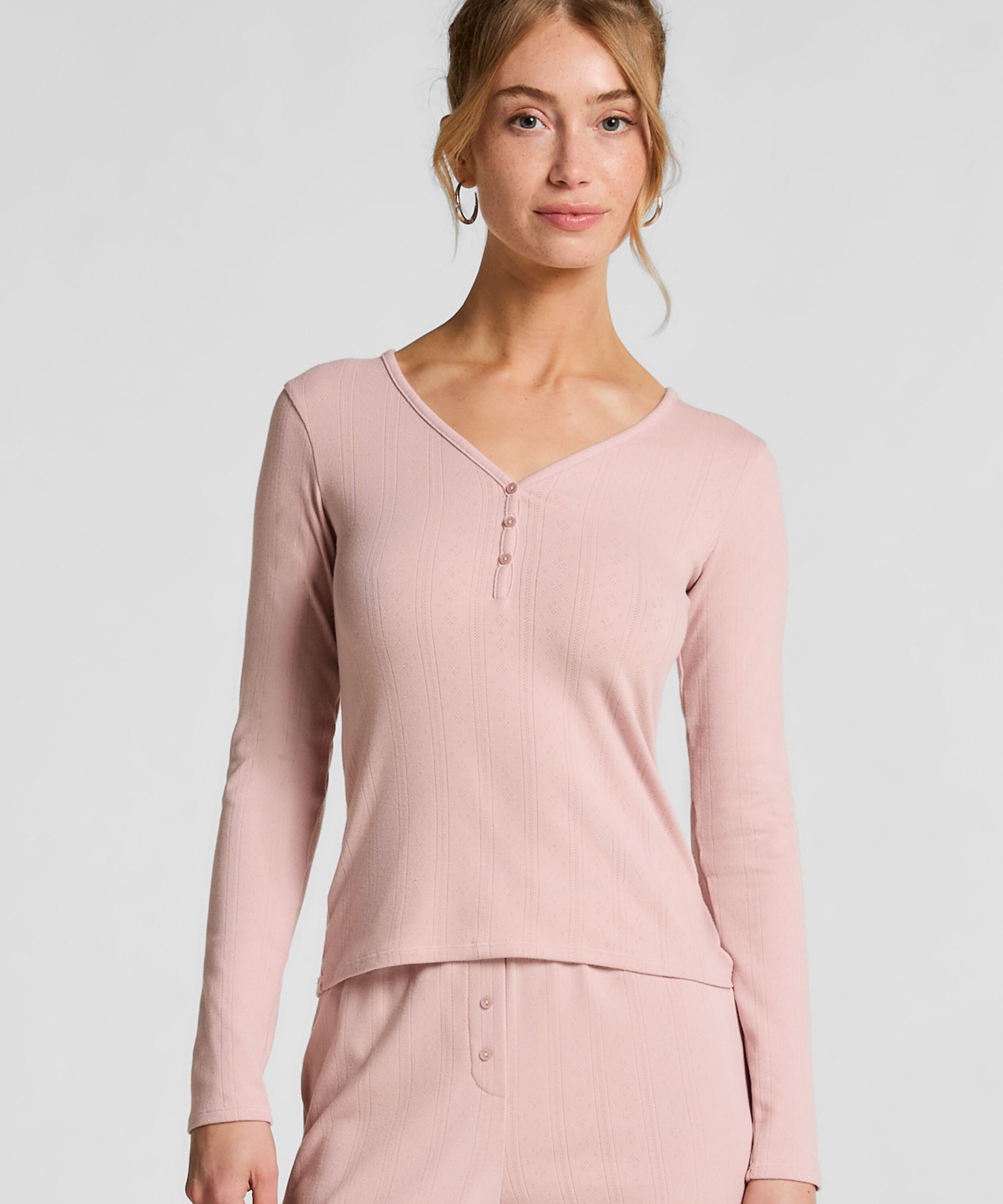 Pyjamatop Henley, Rosa