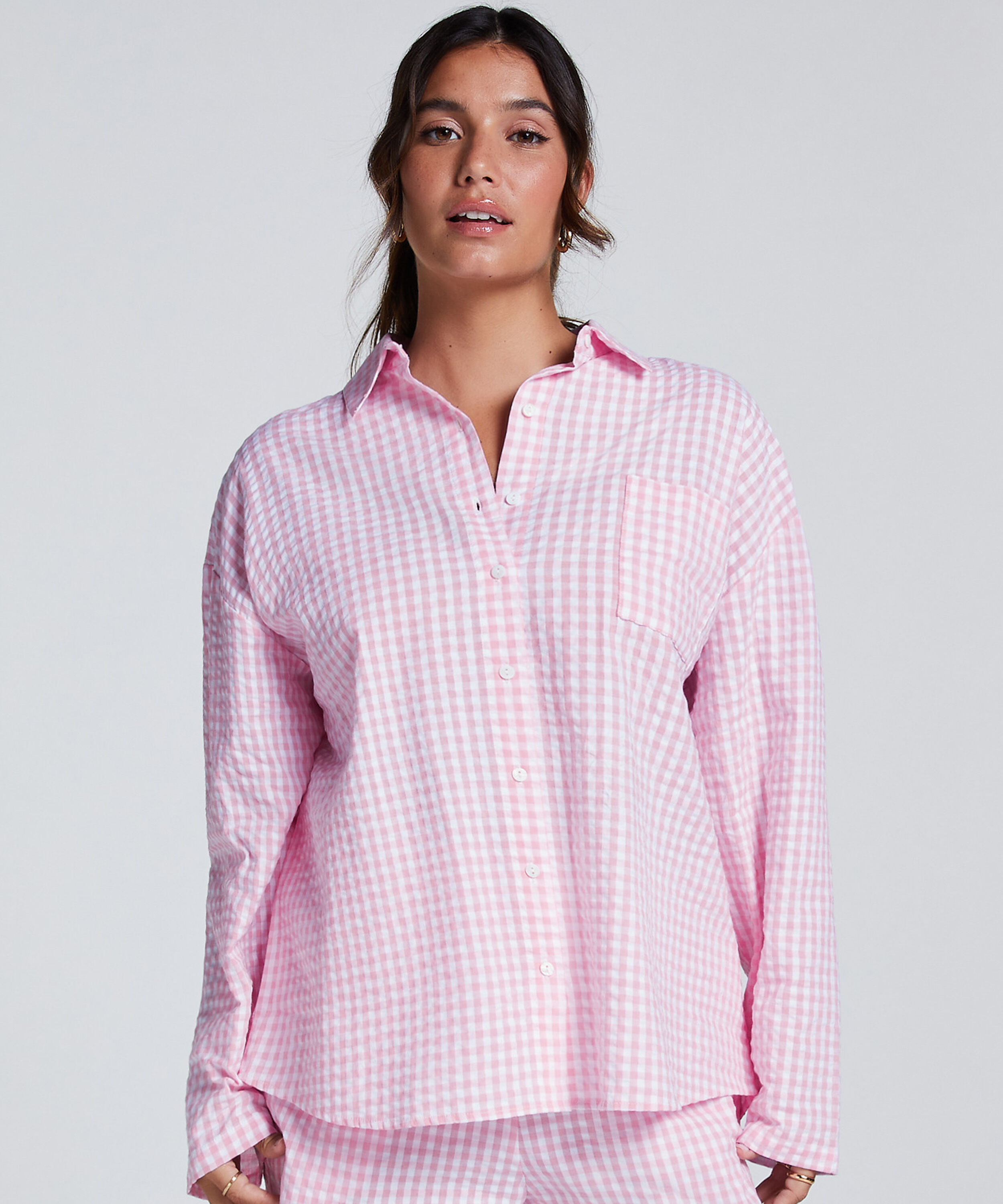 Pyjama-Oberteil aus Baumwolle, Rosa