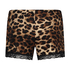 Shorts Velours Leopard, Schwarz