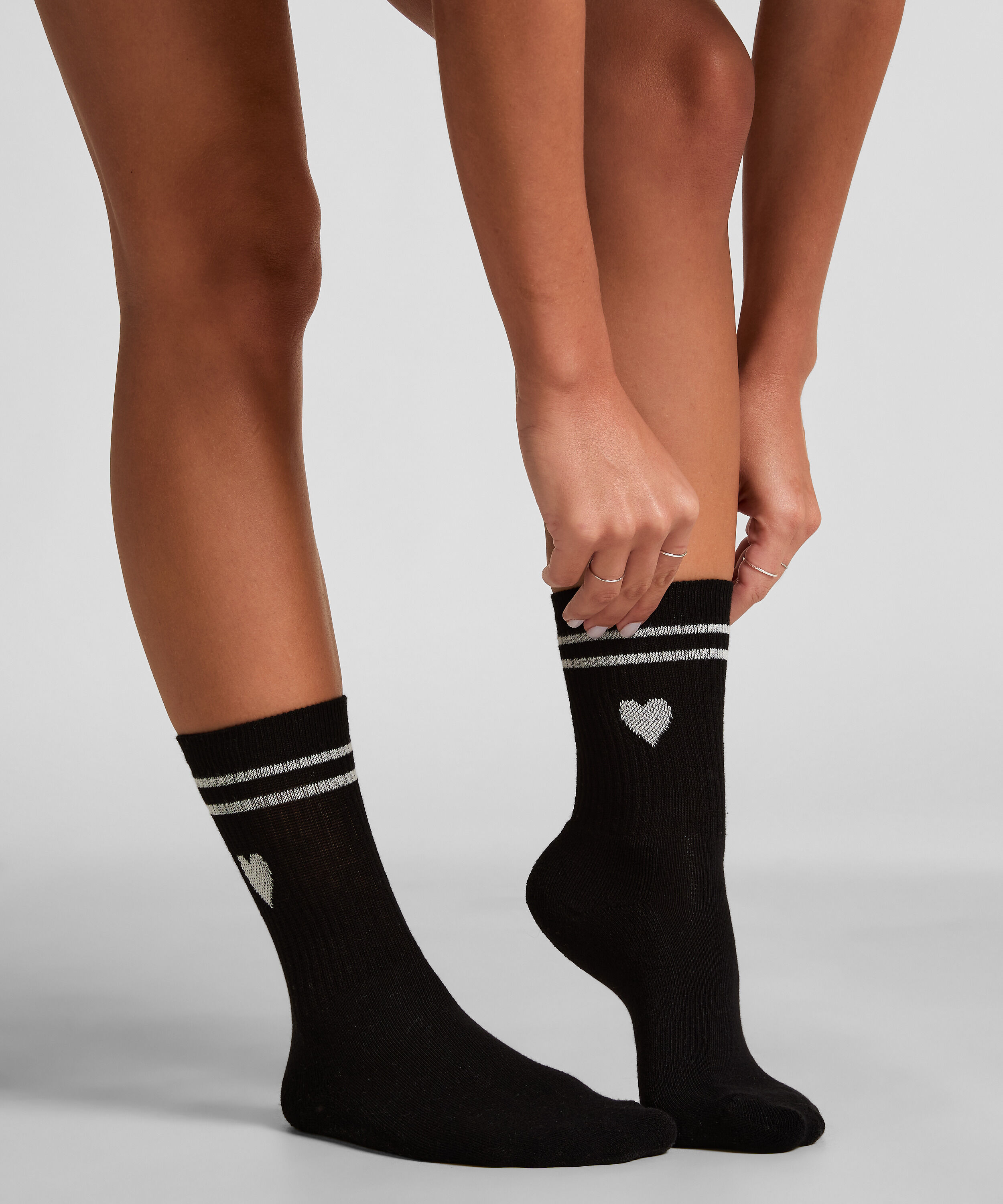 Crew-Socken aus Baumwolle, Schwarz