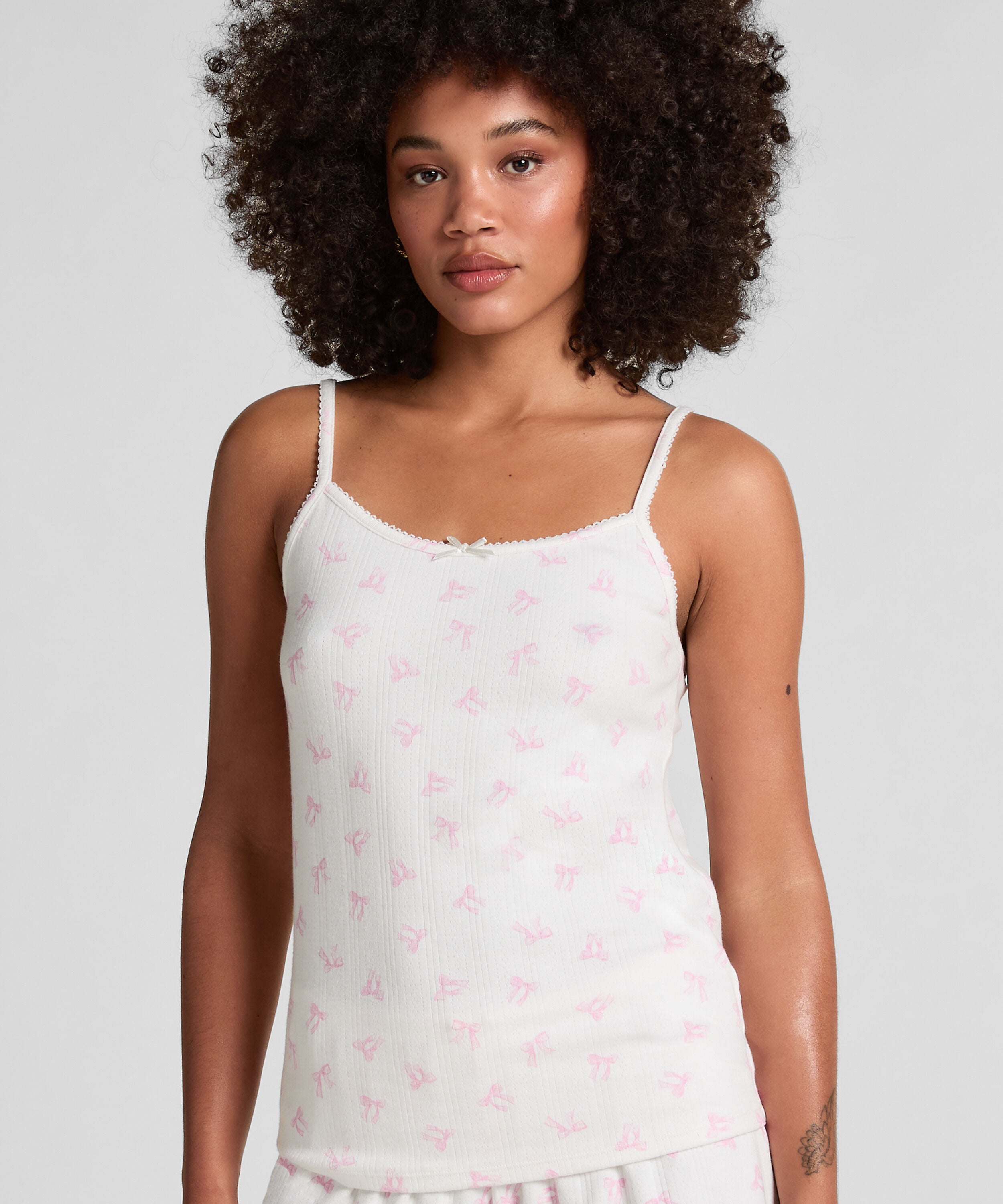 Pointelle-Camisole, Weiß Pointelle-Camisole, Weiß