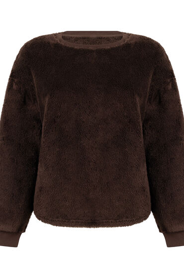 Thumbnail - Hunkemöller Langärmeliges Fluffy-Fleece-Top Braun