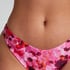 Bikini Slip mit hohem Beinausschnitt Floral, Rosa