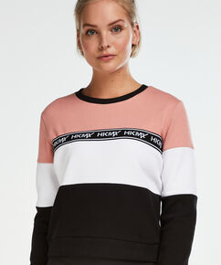 HKMX Fleece-Sweater Colourblock, Rose