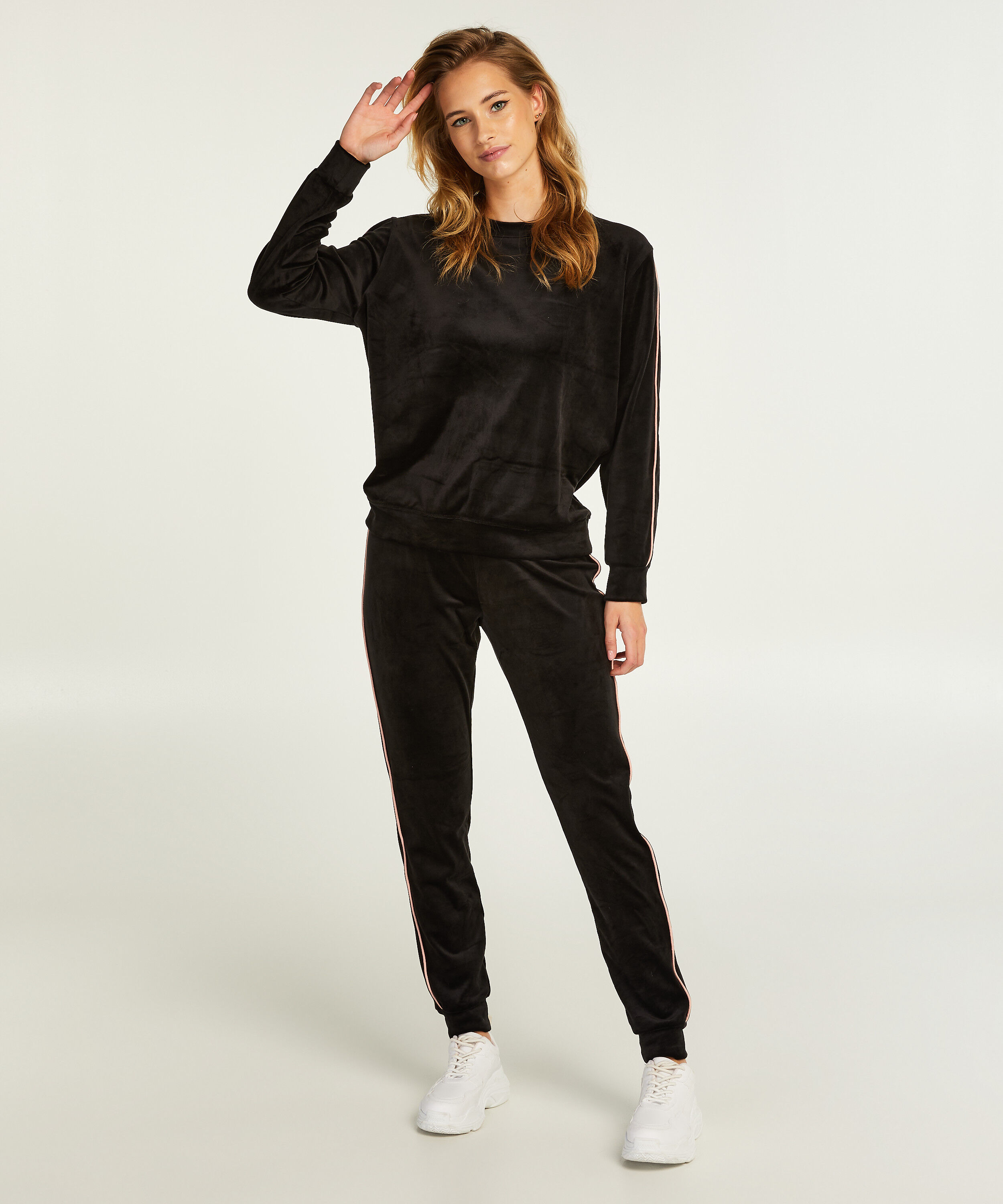 Jogginghose Velours, Schwarz Jogginghose Velours, Schwarz
