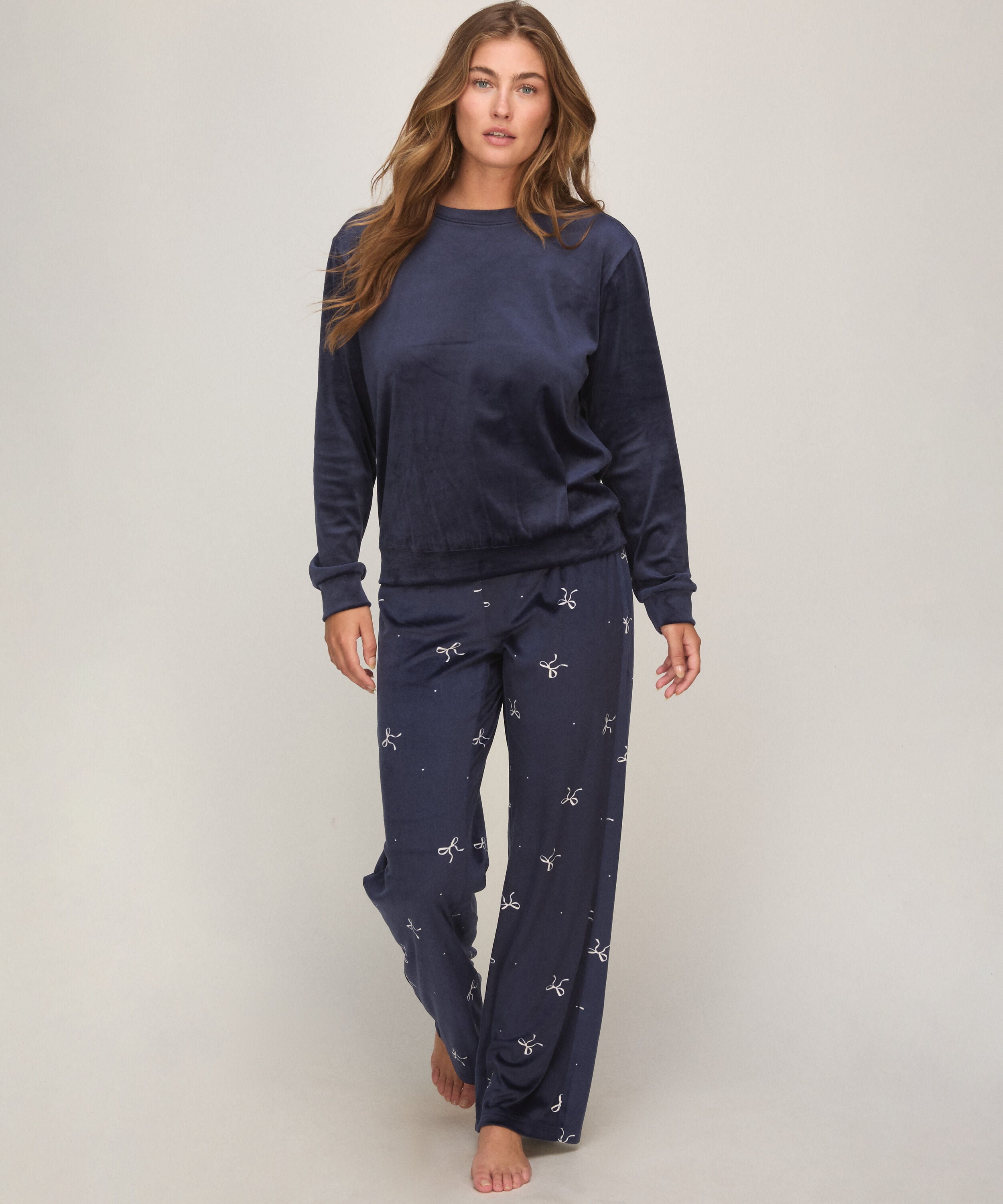 Pyjama Set Velours, Blau Pyjama Set Velours, Blau