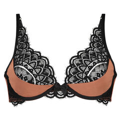 Unwattierter B&uuml;gel-BH Cora, Schwarz