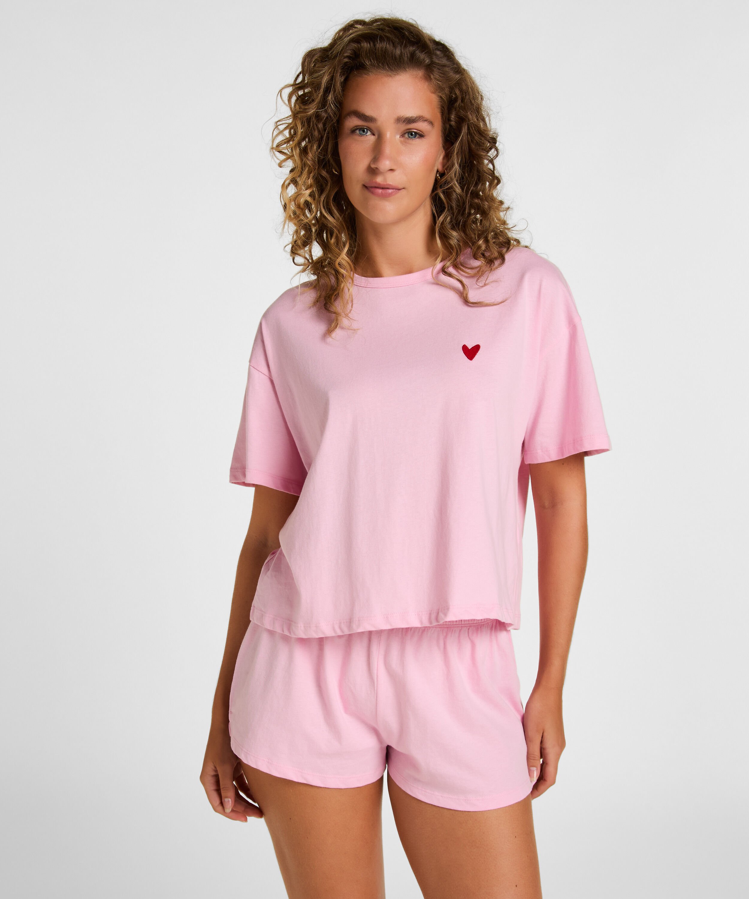 Pyjama-Set aus Baumwolle, Rosa Pyjama-Set aus Baumwolle, Rosa