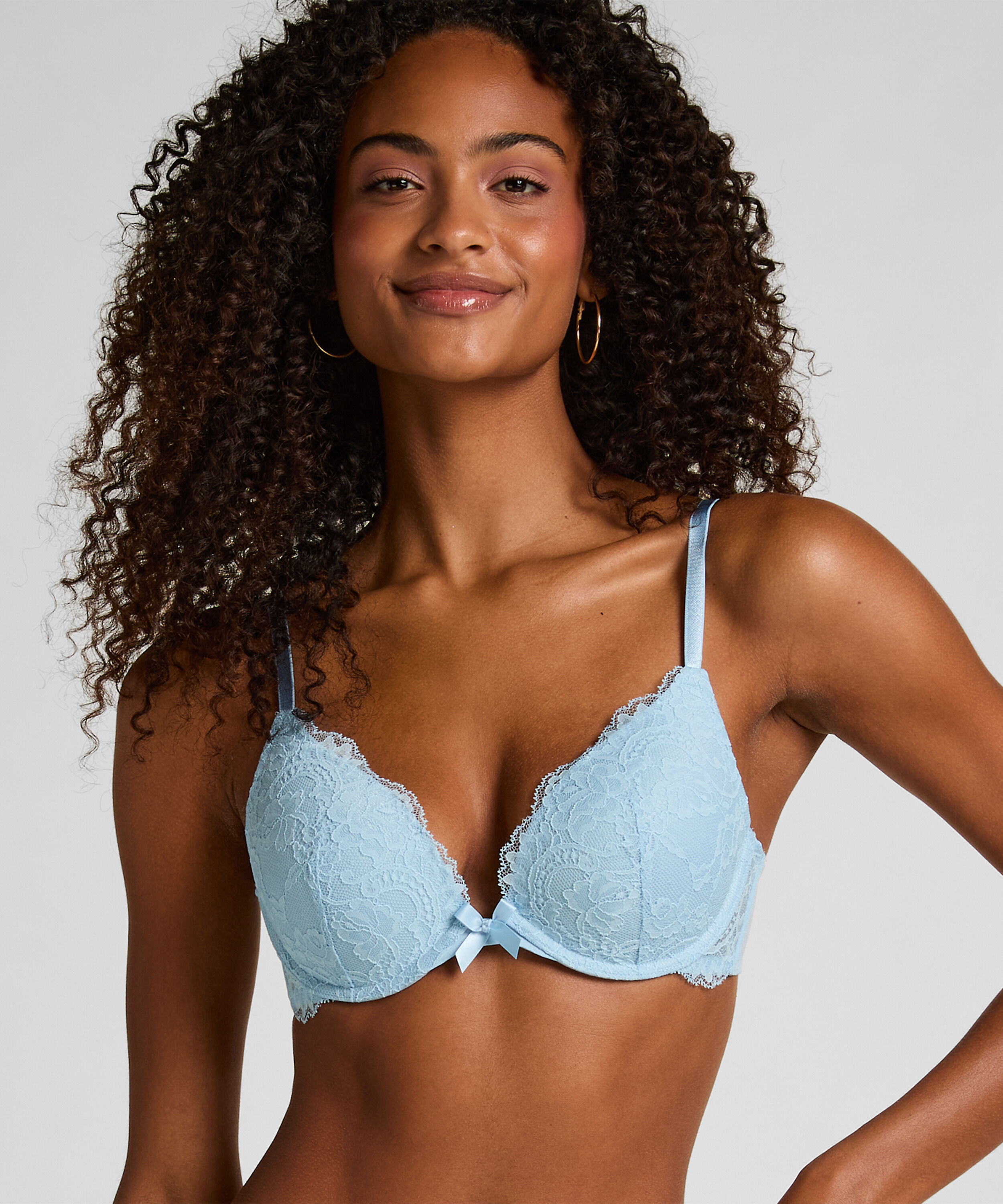 Vorgeformter Push-up-Bügel-BH Teddy, Blau Vorgeformter Push-up-Bügel-BH Teddy, Blau