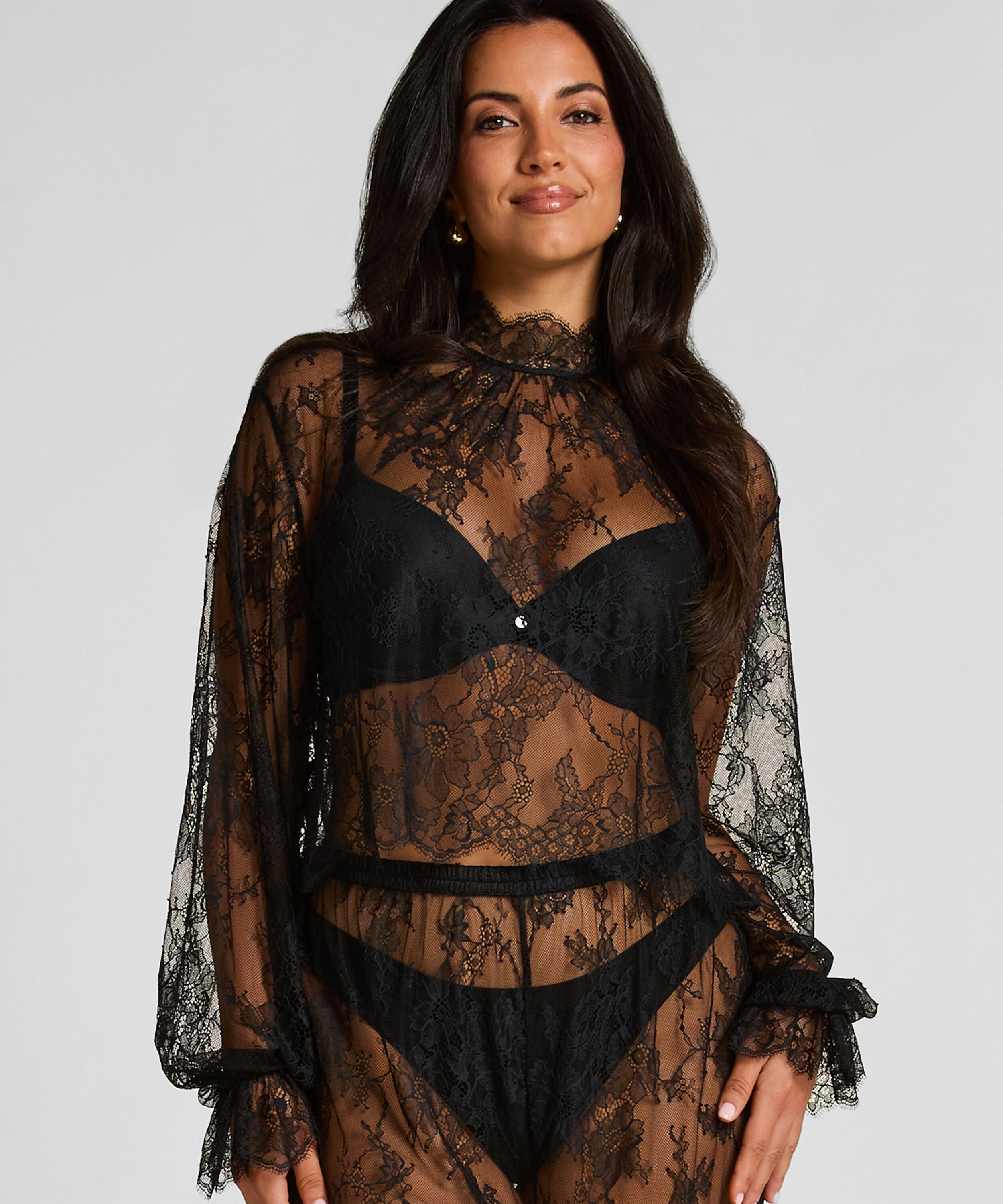 Pyjamatop Cecilia, Schwarz Pyjamatop Cecilia, Schwarz
