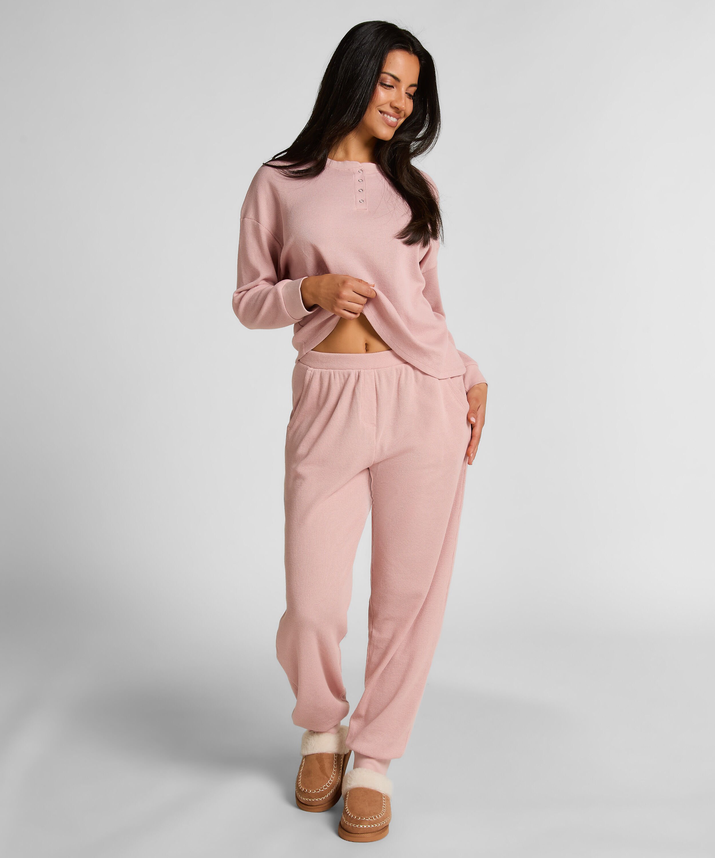 Jogger Waffelstrick, Rosa