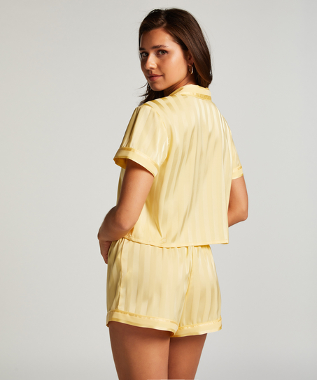 Pyjama-Shorts Satin, Gelb