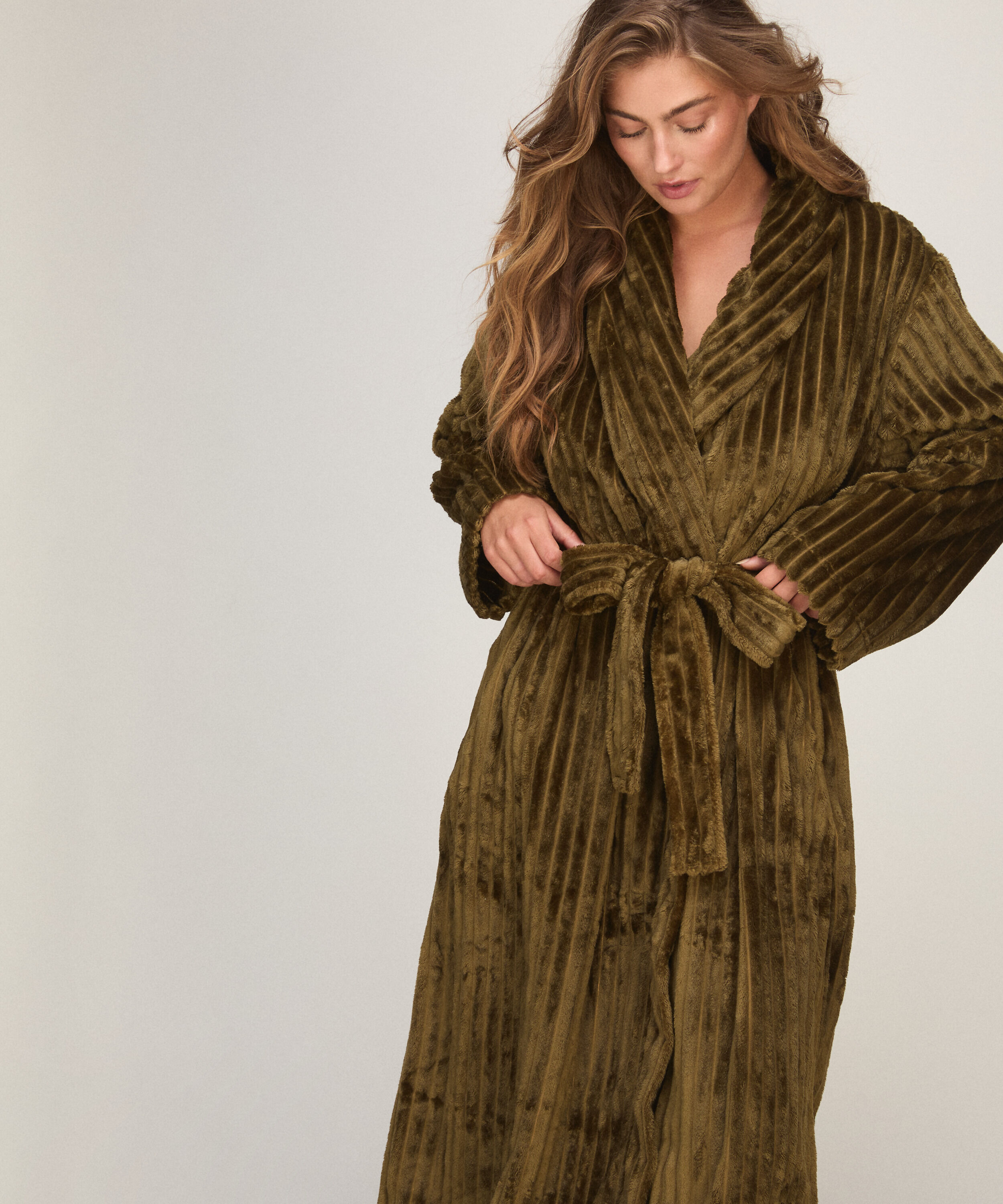 Bademantel Jacqueared Fleece, Grün Bademantel Jacqueared Fleece, Grün